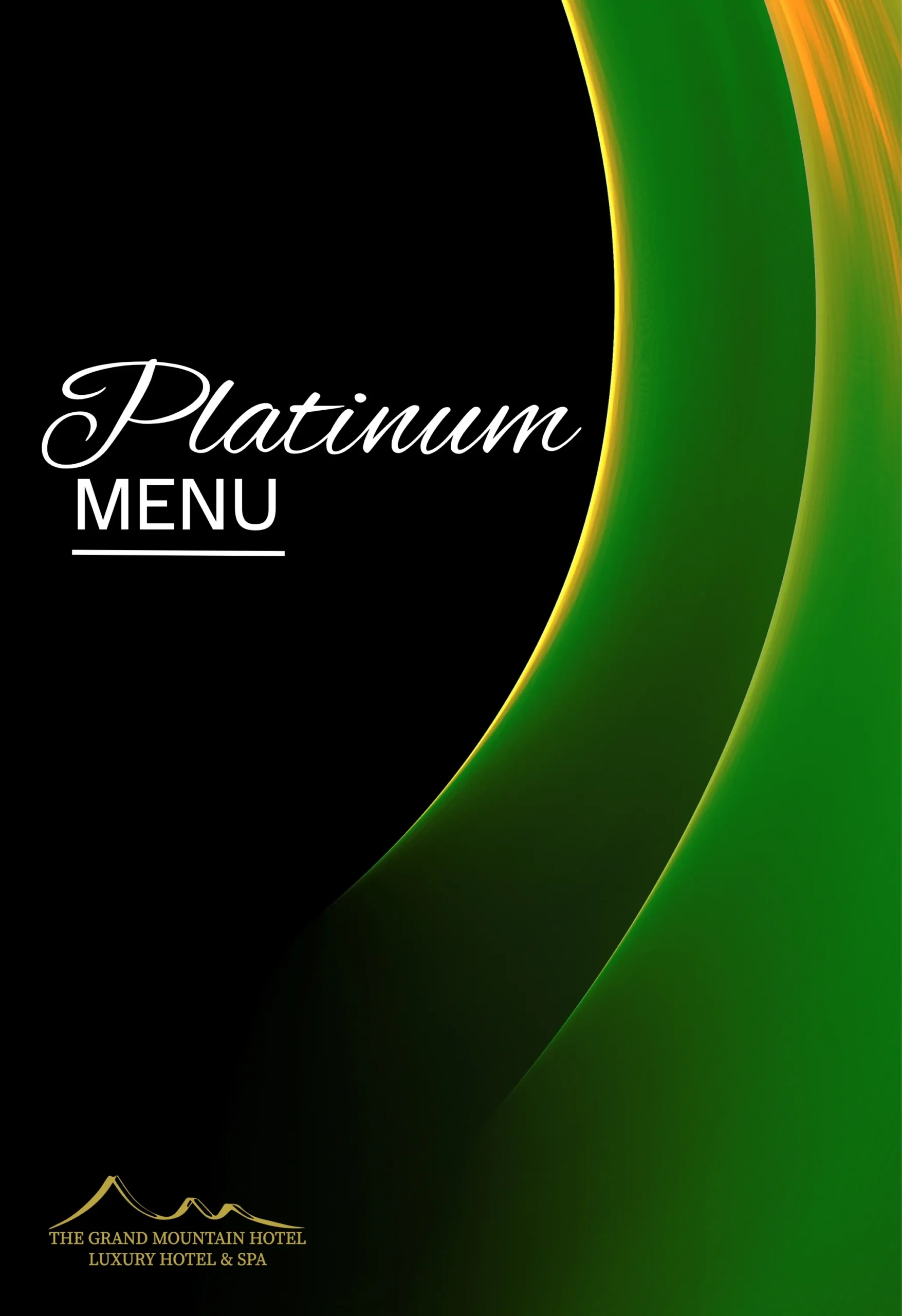 Platinum banquet Menu at The Grand Mountain Hotel