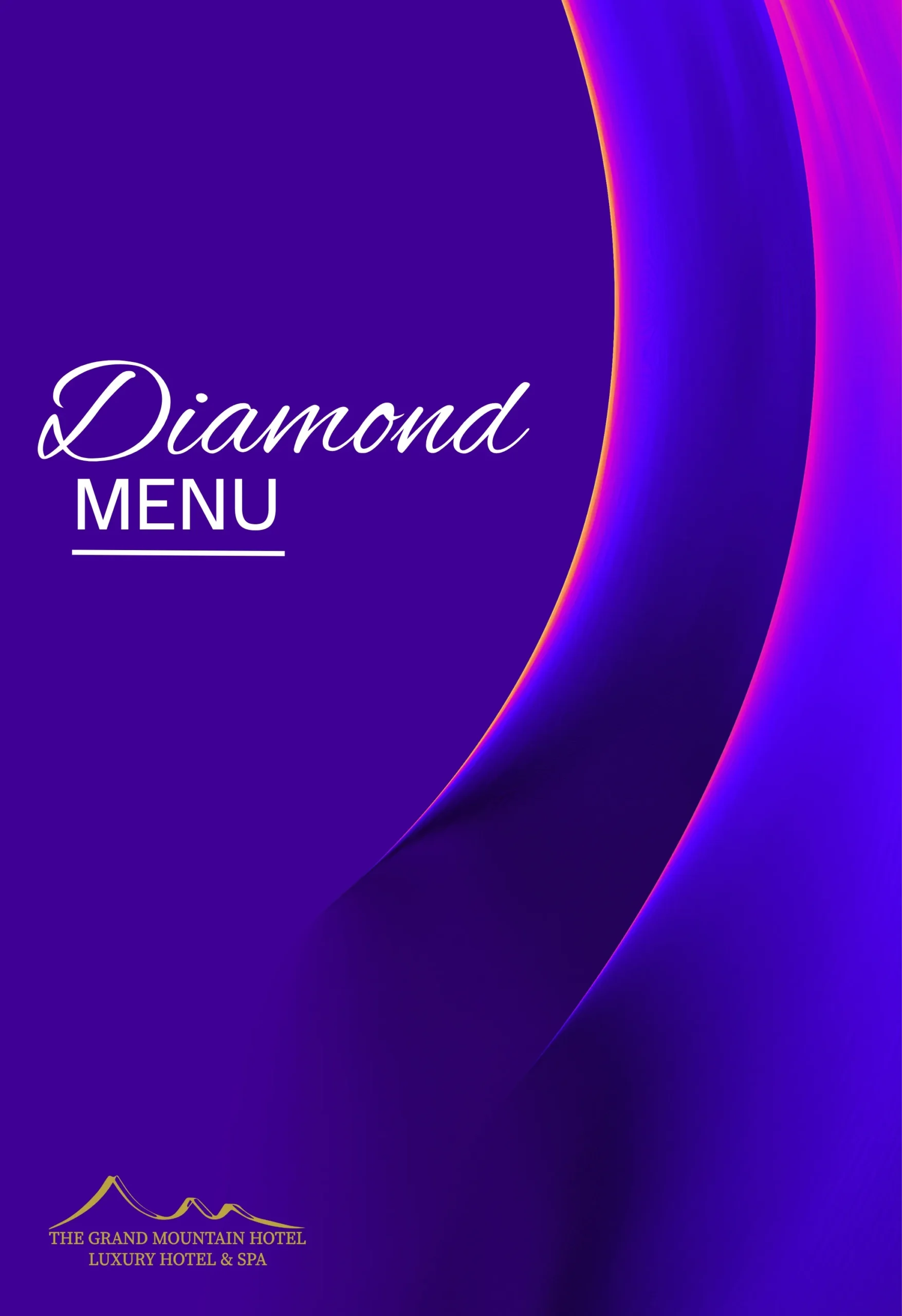 Diamond banquet Menu at The Grand Mountain Hotel